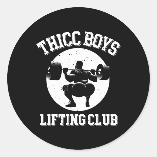 Thicc Boys Lifting Club Funny Gym Mens Runder Aufkleber (Vorderseite)