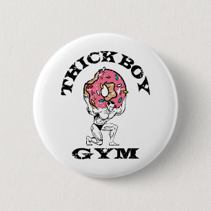 Thick Boy Gym Club stört Retro Old School Bod Button