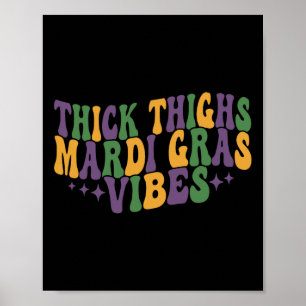Thick Thighi Mardi Gras Festival Moon and Stars Poster