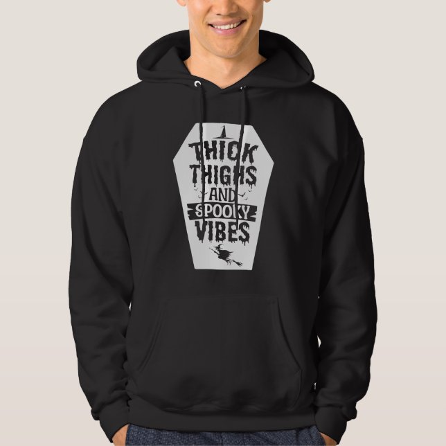 Thick Thighs And Spooky Vibes Halloween Costume Pa Hoodie (Vorderseite)