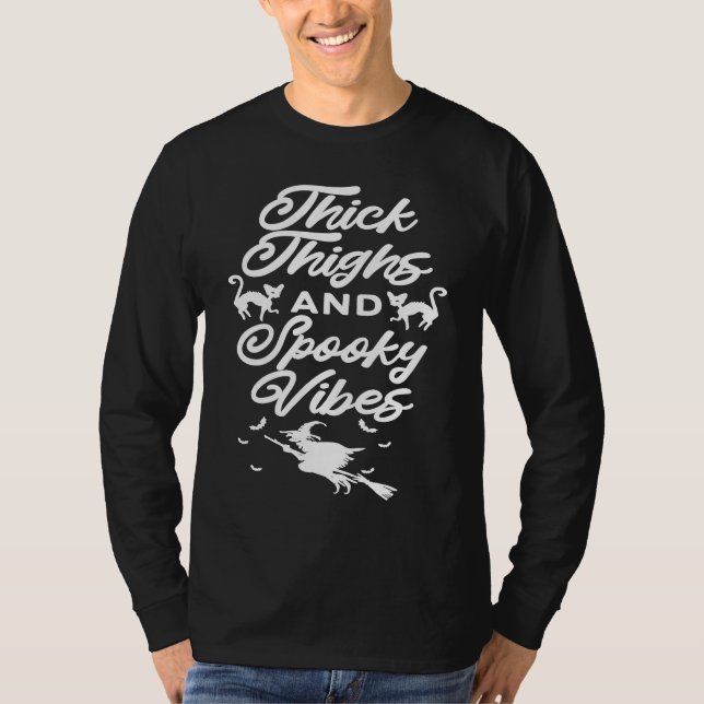 Thick Thighs And Spooky Vibes Halloween Costume Pa T-Shirt (Vorderseite)