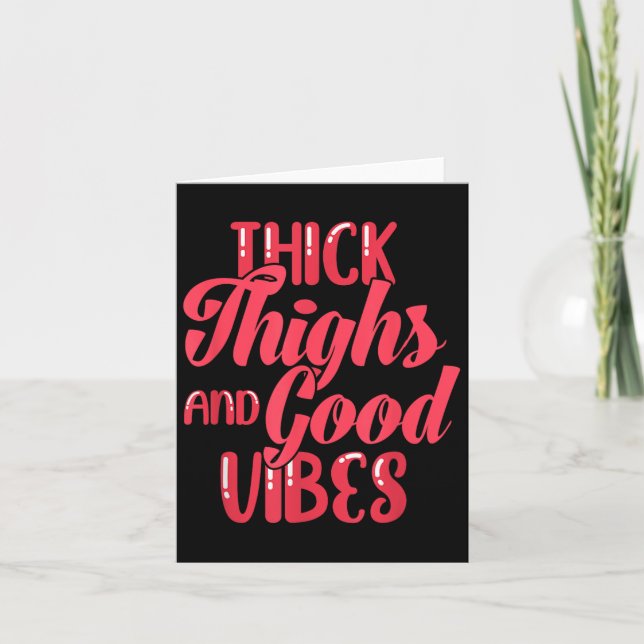 Thick Thighs Fun Tee For Fat Persons - Black, Plus Karte (Vorderseite)