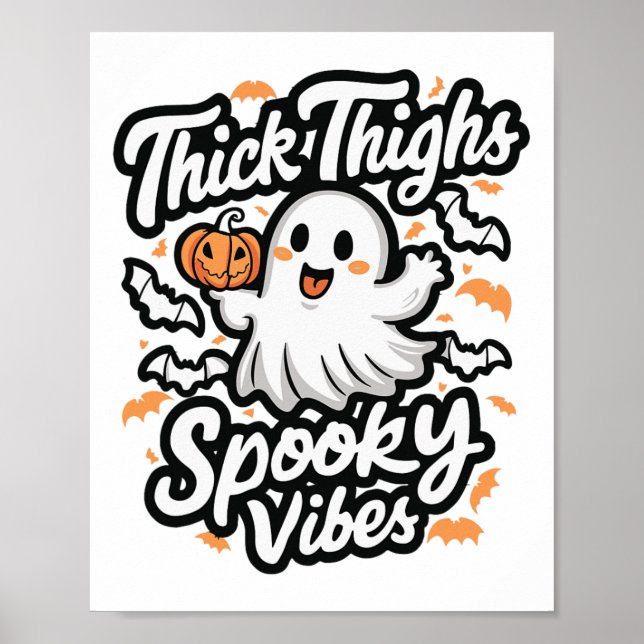 Thick Thighs Spooky Vibes Poster (Vorne)