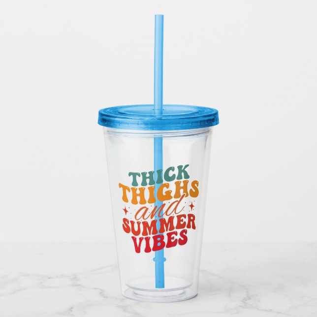 Thick Thighs & Summer Vibes Beach Acryltrinkbecher (Vorderseite)