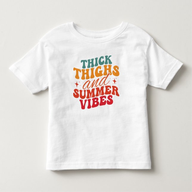 Thick Thighs & Summer Vibes Beach Lebensmittelgesc Kleinkind T-shirt (Vorderseite)