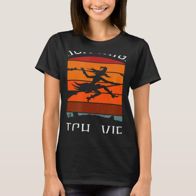 Thick Thighs Witch Vibes Halloween T-Shirt (Vorderseite)