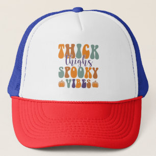 Thick Thigs Spooky Vibes-Halloween-Pumpkin-Funny Truckerkappe