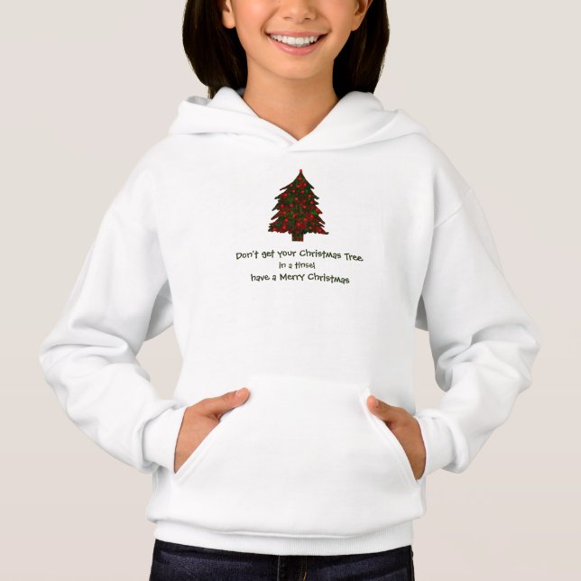 Thick Tnsel Christmas Tree Design Hoodie (Vorderseite)