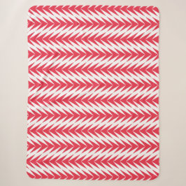 Thick Wavy Zig Zag Red-White Lines Sherpadecke