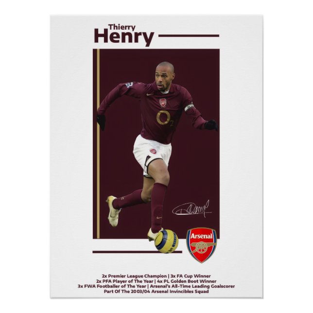 Thierry Henry Arsenal Poster (Vorderseite)