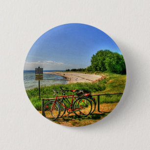 Thiessow Strand auf Ruegen Insel Button