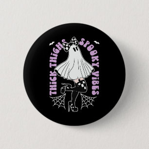 Thighhooky Vibes Niedlich Ghost Halloween Fledermä Button