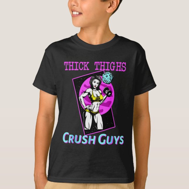 Thiick Thights Crush Typ Weightlift Bodybuildin T-Shirt (Vorderseite)