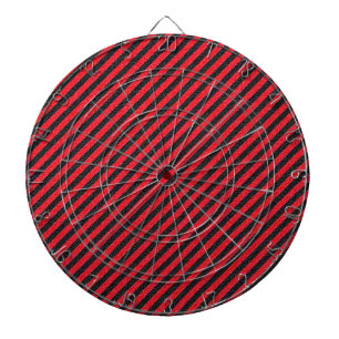 Thin Black and Red Diagonal Stripes Dartscheibe