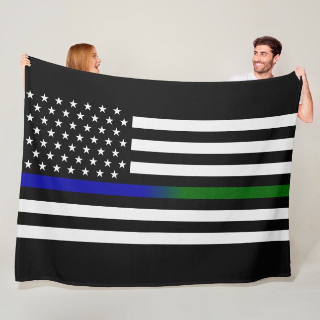 Thin Blue/Green Line Flag Fleecedecke (Beispiel)