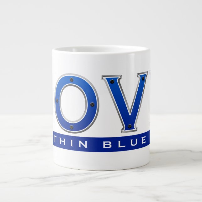 Thin Blue Line 15oz Jumbo-Tasse (Vorderseite)
