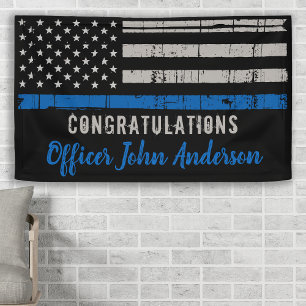 Thin Blue Line Abschluss für Strafverfolgungsbehör Banner