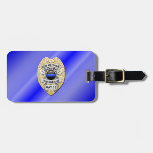 Thin Blue Line Abzeichen mit Button auf Umkehrseit Gepäckanhänger