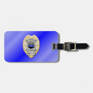 Thin Blue Line Abzeichen mit Knopf auf der Rücksei Gepäckanhänger