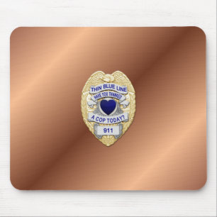 Thin Blue Line Abzeichen Mousepad