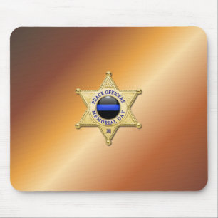 Thin Blue Line Abzeichen Mousepad