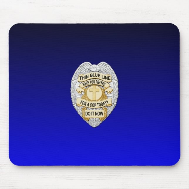 Thin Blue Line Abzeichen Mousepad (Vorne)
