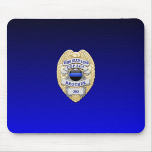 Thin Blue Line Abzeichen Mousepad