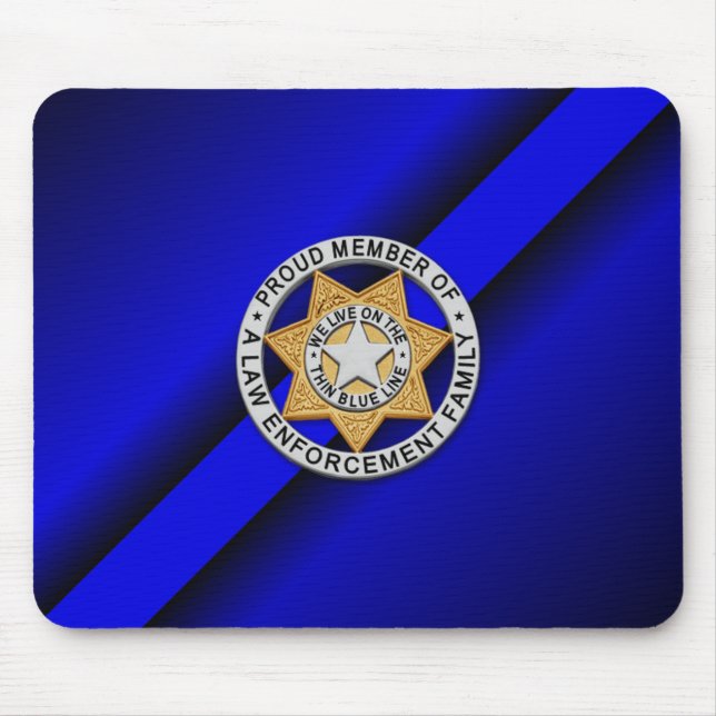 Thin Blue Line Abzeichen Mousepad (Vorne)