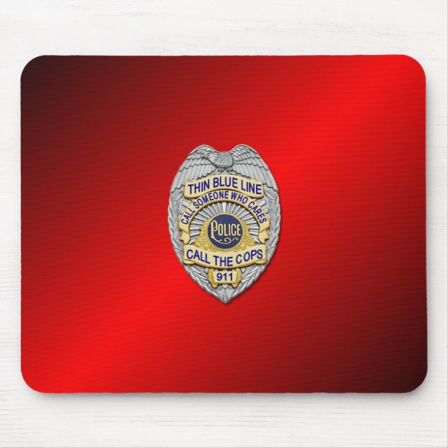 Thin Blue Line Abzeichen Mousepad (Vorne)