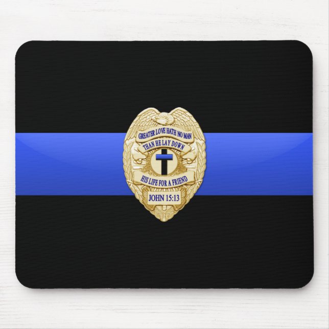 Thin Blue Line - Abzeichen Mousepad (Vorne)