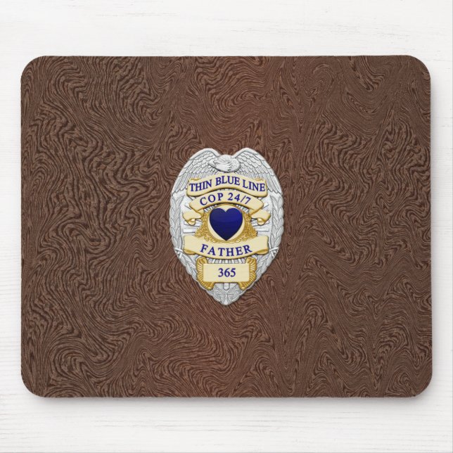 Thin Blue Line Abzeichen Mousepad (Vorne)