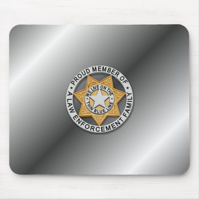 Thin Blue Line Abzeichen Mousepad (Vorne)