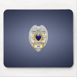 Thin Blue Line Abzeichen Mousepad