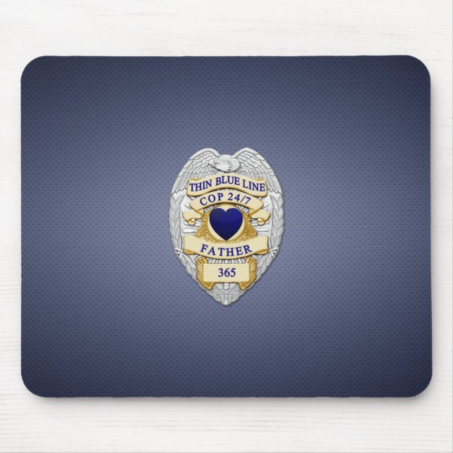 Thin Blue Line Abzeichen Mousepad (Vorne)