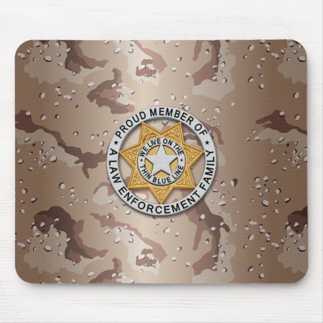 Thin Blue Line Abzeichen Mousepad (Vorne)