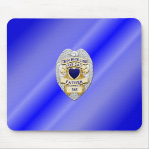 Thin Blue Line Abzeichen Mousepad
