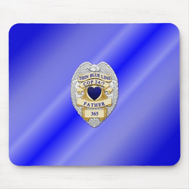 Thin Blue Line Abzeichen Mousepad (Vorne)