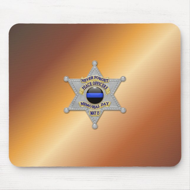 Thin Blue Line Abzeichen Mousepad (Vorne)
