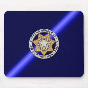 Thin Blue Line Abzeichen Mousepad