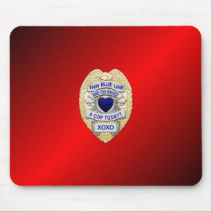 Thin Blue Line Abzeichen Mousepad