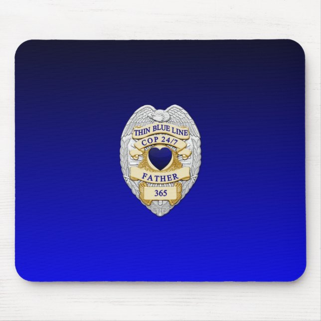 Thin Blue Line Abzeichen Mousepad (Vorne)