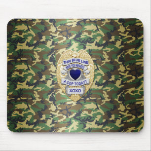 Thin Blue Line Abzeichen Mousepad