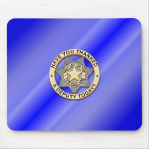 Thin Blue Line Abzeichen Mousepad