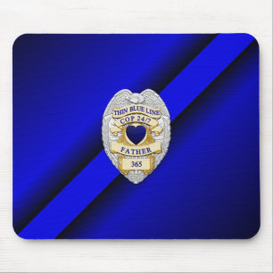 Thin Blue Line Abzeichen Mousepad