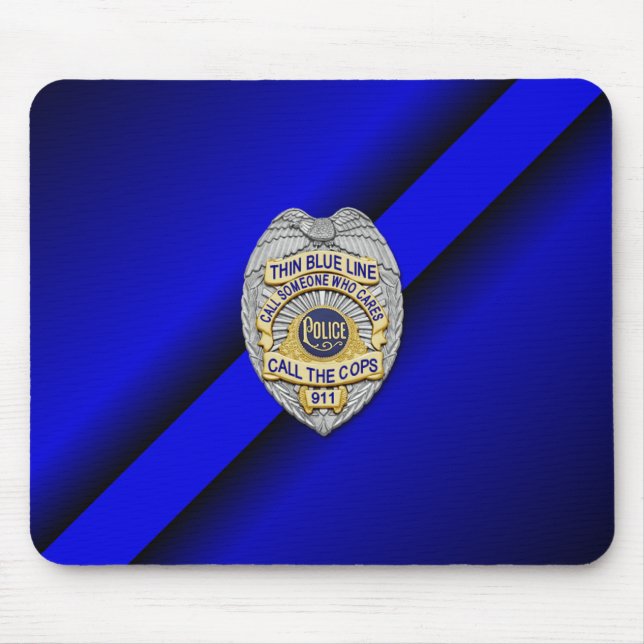 Thin Blue Line Abzeichen Mousepad (Vorne)