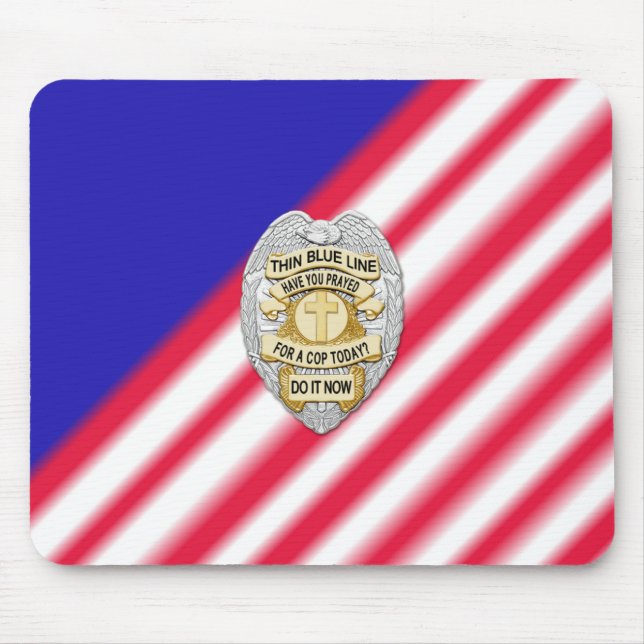 Thin Blue Line Abzeichen Mousepad (Vorne)
