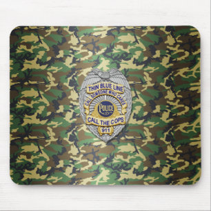 Thin Blue Line Abzeichen Mousepad
