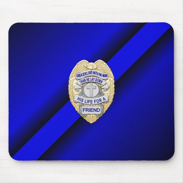 Thin Blue Line Abzeichen Mousepad (Vorne)