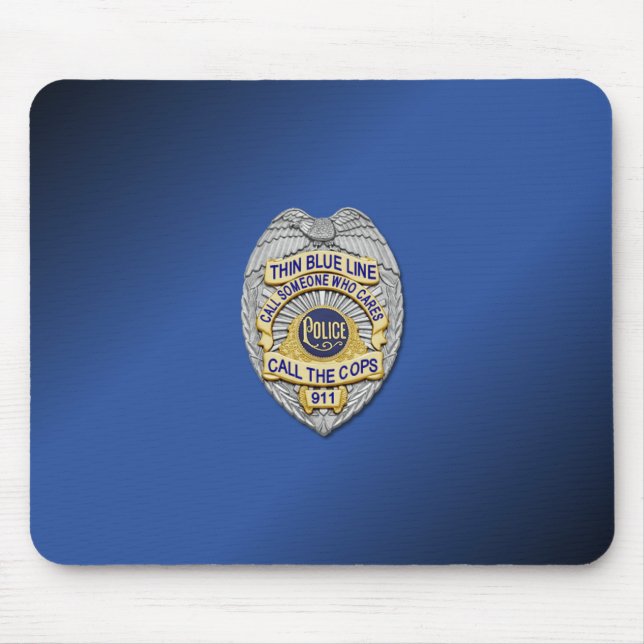 Thin Blue Line Abzeichen Mousepad (Vorne)