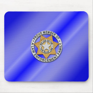 Thin Blue Line Abzeichen Mousepad
